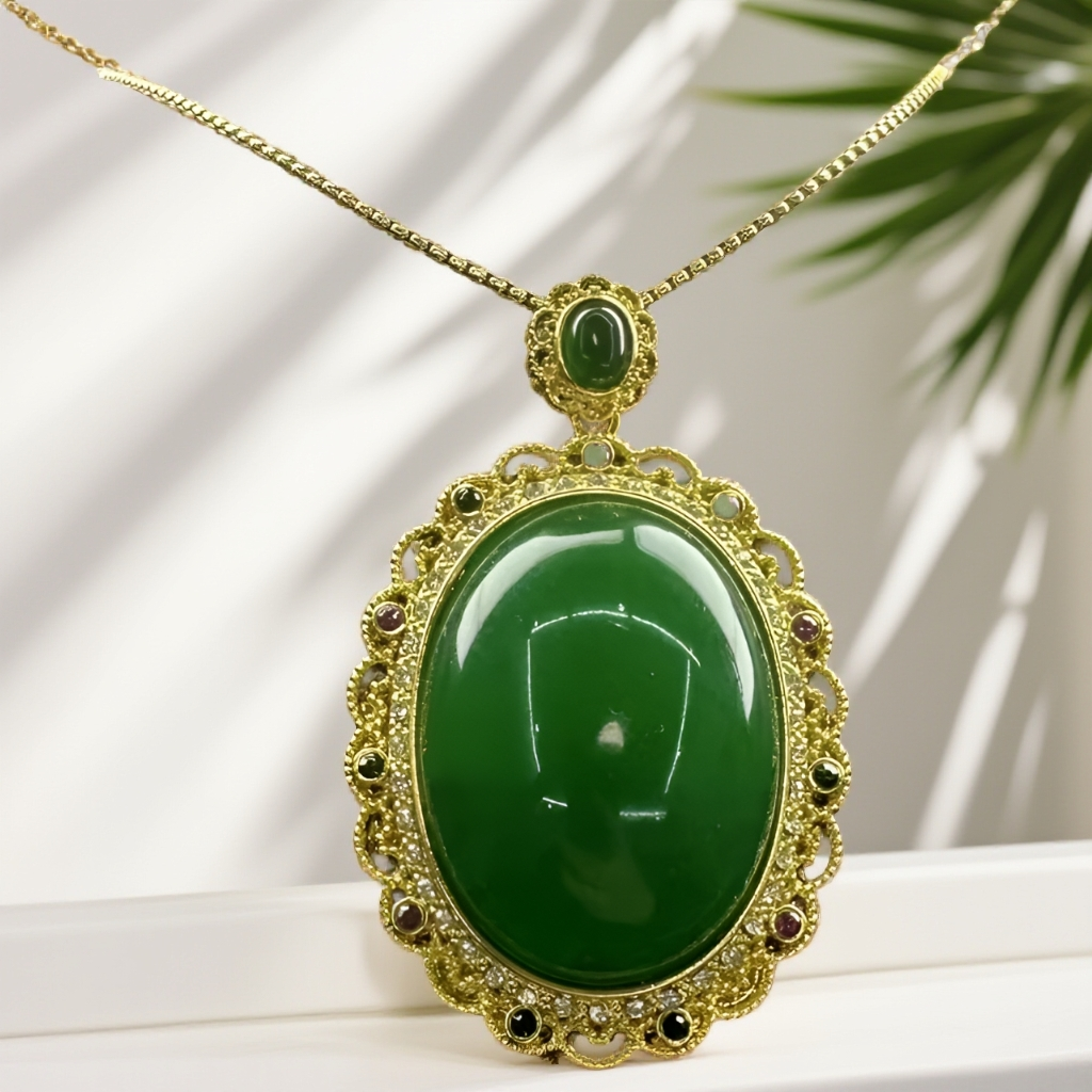 ｛小军高端甄选｝d102绿色大蛋面吊坠