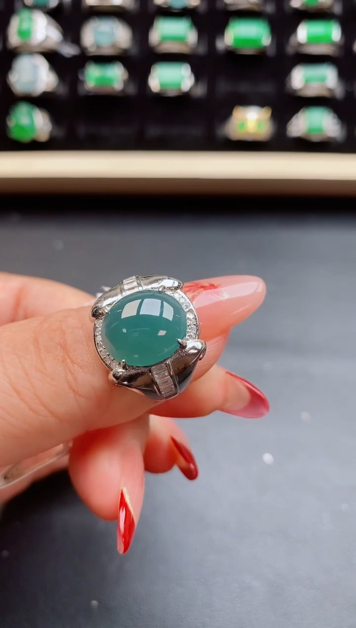 【闪购商品】翡翠戒指银S925镶嵌5080550