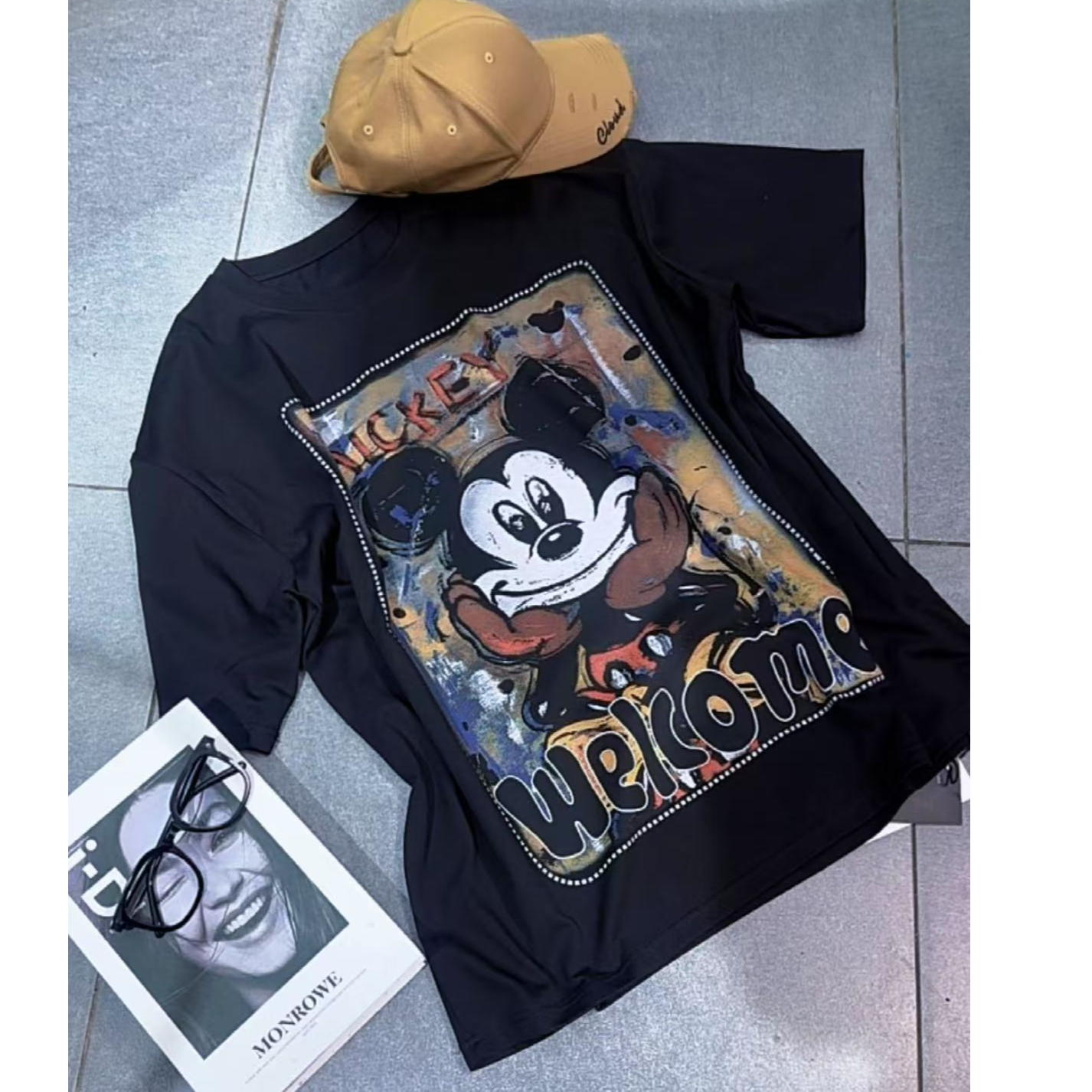 阿娟家时尚爆款55106前后米老鼠短息T桖