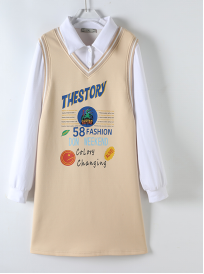 66373（38）森系宽松女POLO领卫衣打底休闲秋冬假两件服装秋季