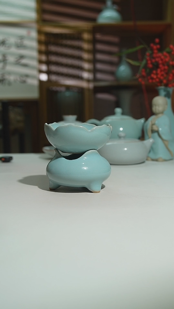 珑匠天青莲花茶滤二级安全包装