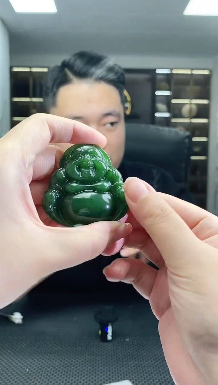 颈饰未镶嵌和田玉碧玉佛公吊坠