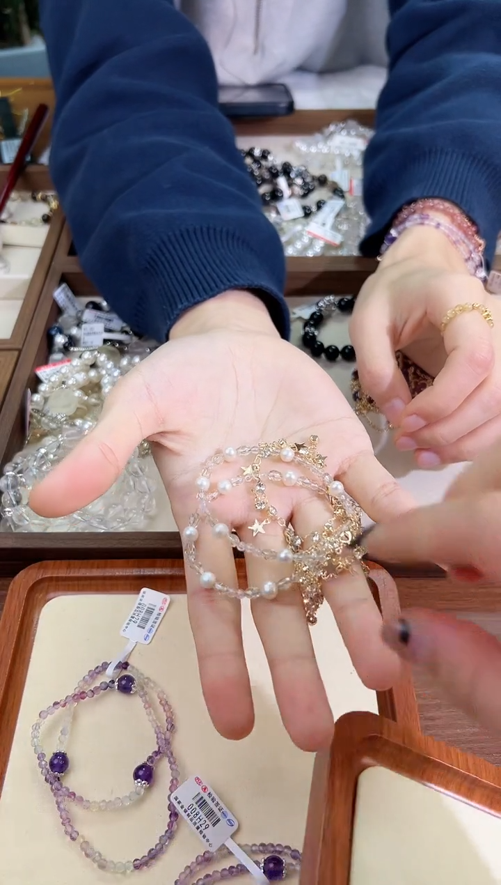 【闪购商品】水晶手链未镶嵌白水晶珍珠L