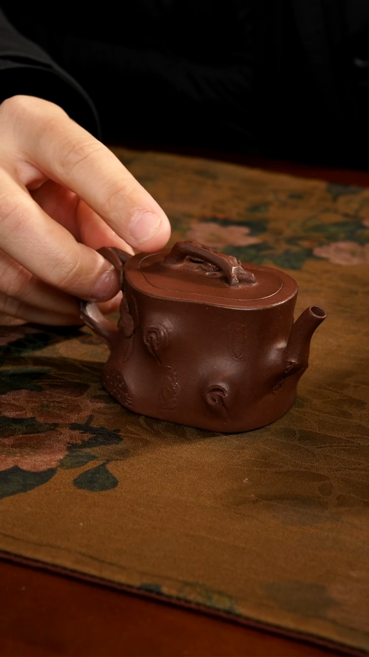 茶壶紫砂蓝*晶紫泥小树桩壶