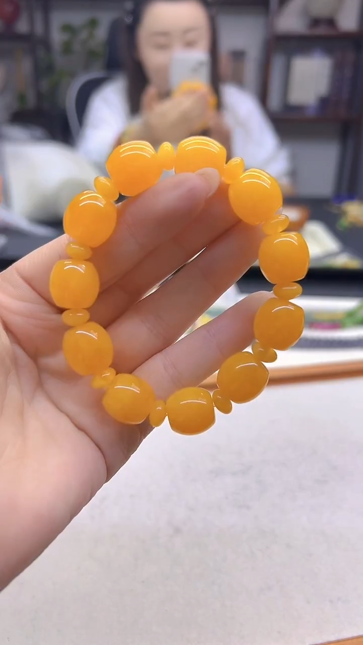 手链蜜蜡银S925镶嵌DIY款S952