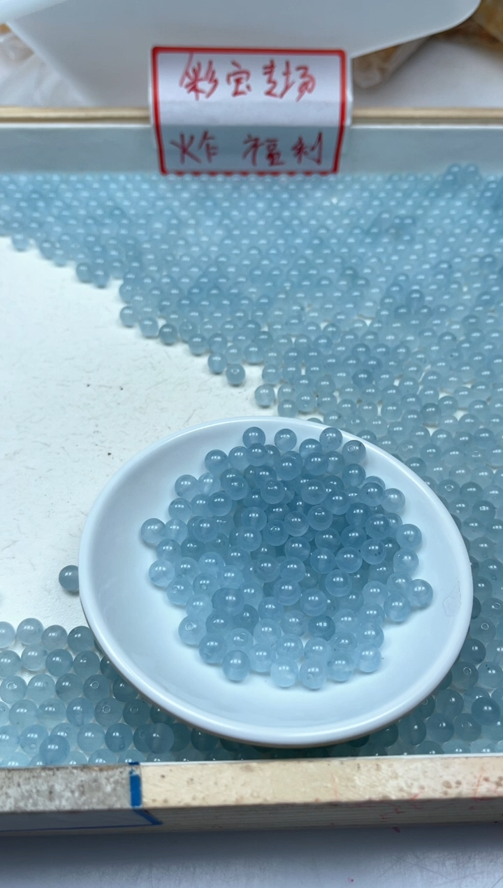 玛瑙/玉髓散珠未镶嵌B2 冰川蓝6mm30颗6元