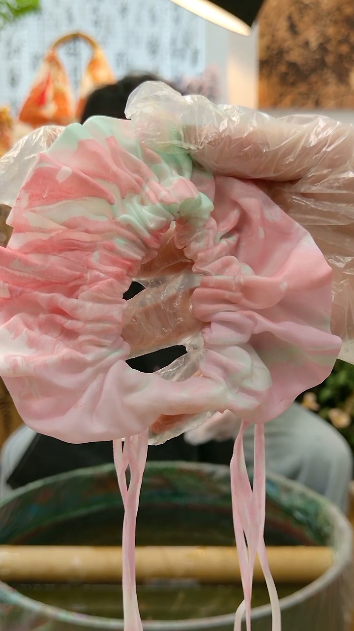 天然漂漆方巾发圈喜欢再拍