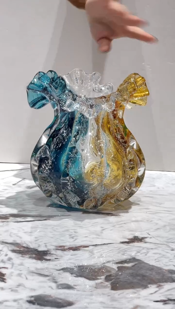 新款拼色钱袋花瓶