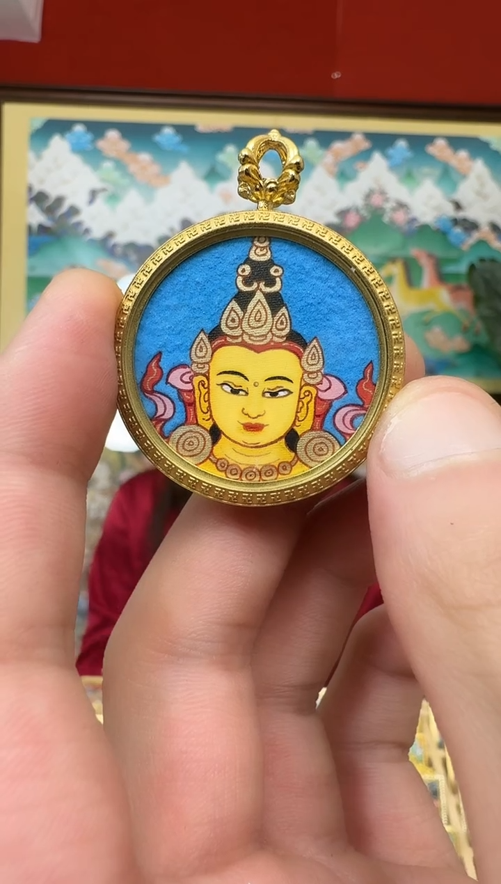 吊坠文老师-热贡纯手绘唐卡吊坠