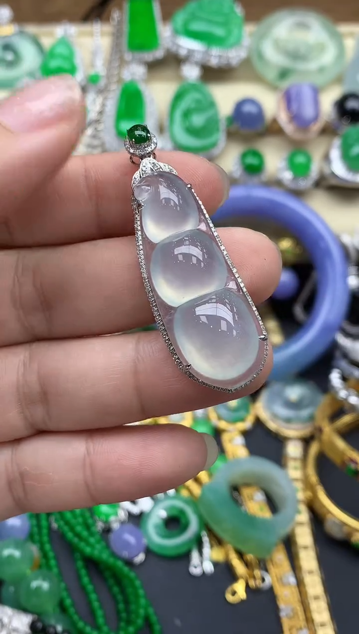 翡翠18K金镶嵌颈饰522-春日珠宝