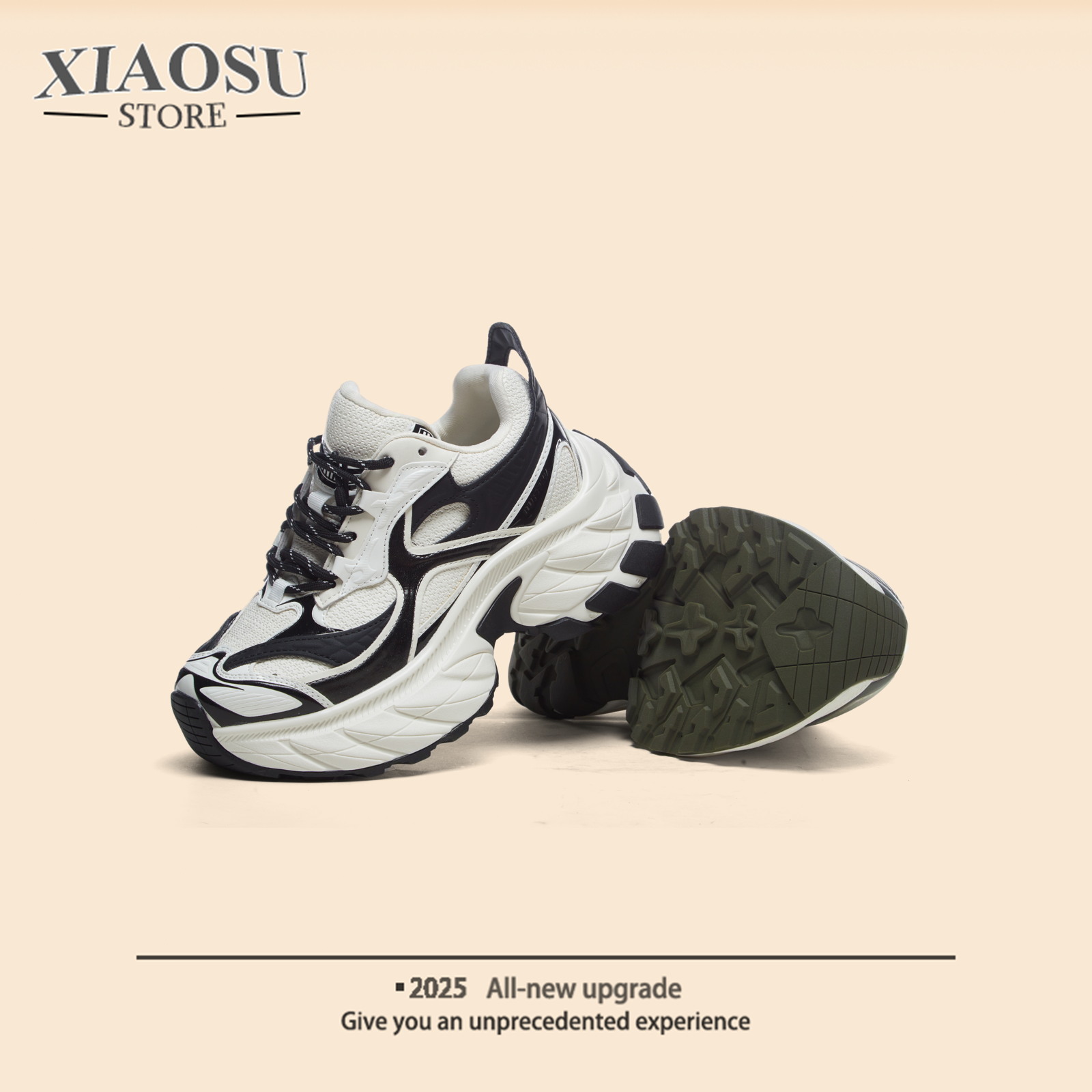 【迷踪】春季新款百搭系带时尚休闲鞋软底舒适老爹鞋 X 检 8256