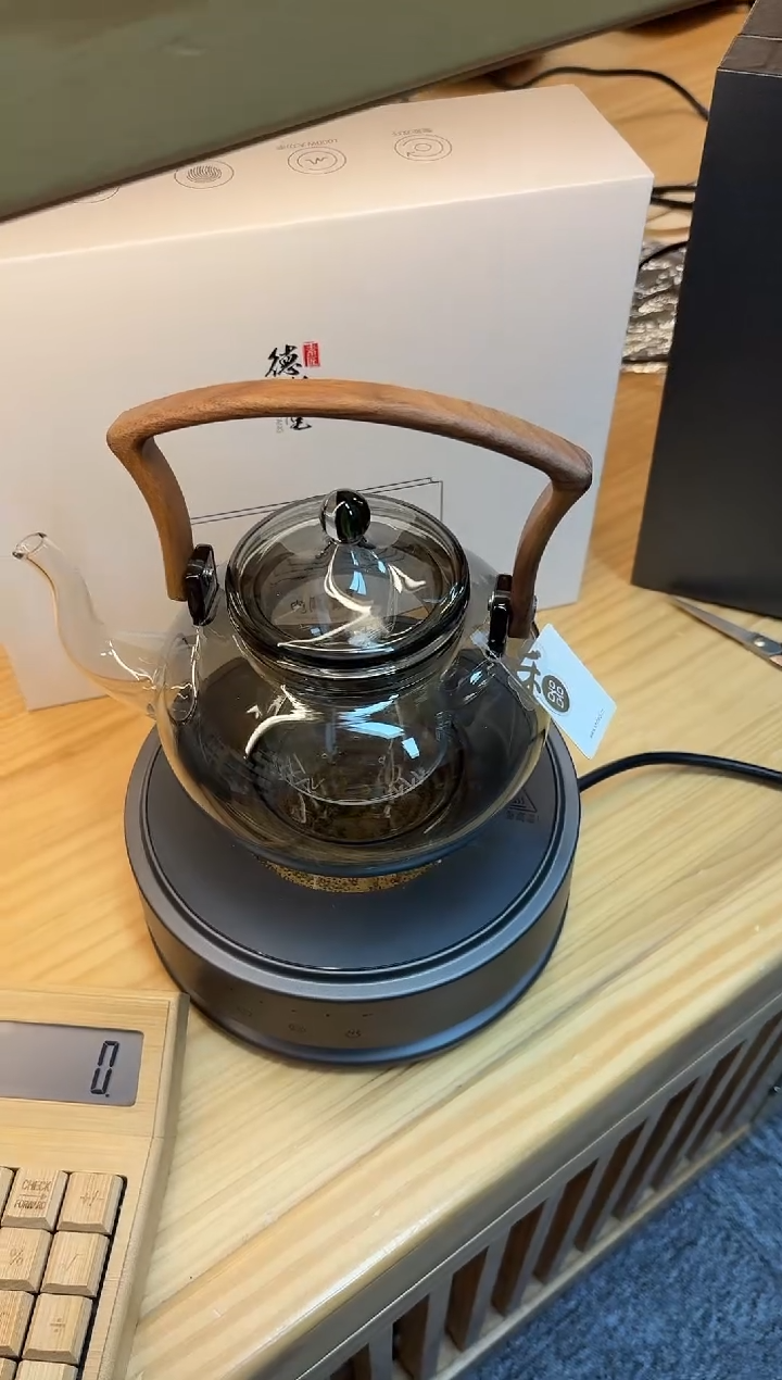 徳茗堂猫眼四代高冷灰+禾器禾钺壶烟灰双内胆+禾器清简杯透明色