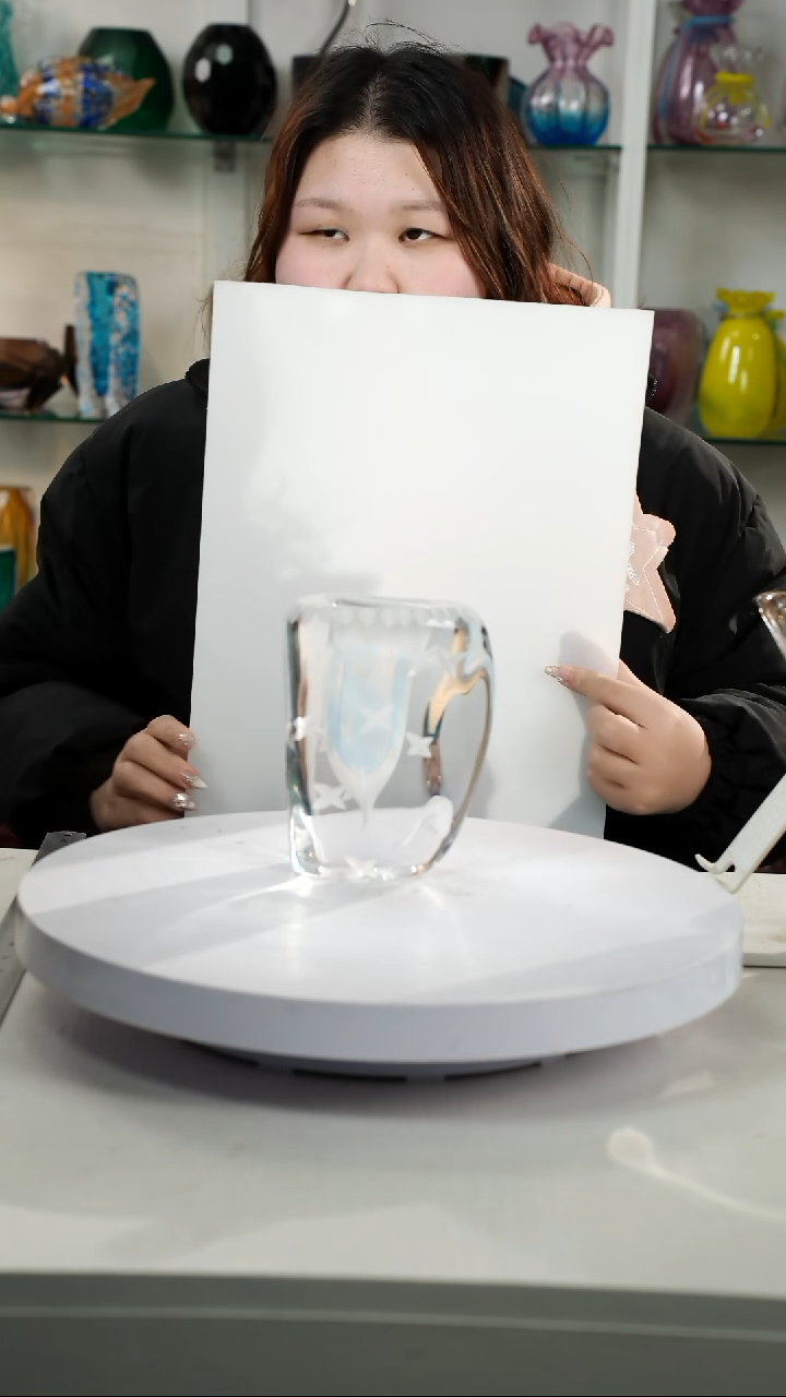 【闪购商品】琉璃【弘扬】高轻奢琉璃花器高17正常手工痕迹