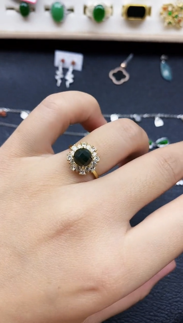 【闪购商品】翡翠戒指银S925镶嵌11111