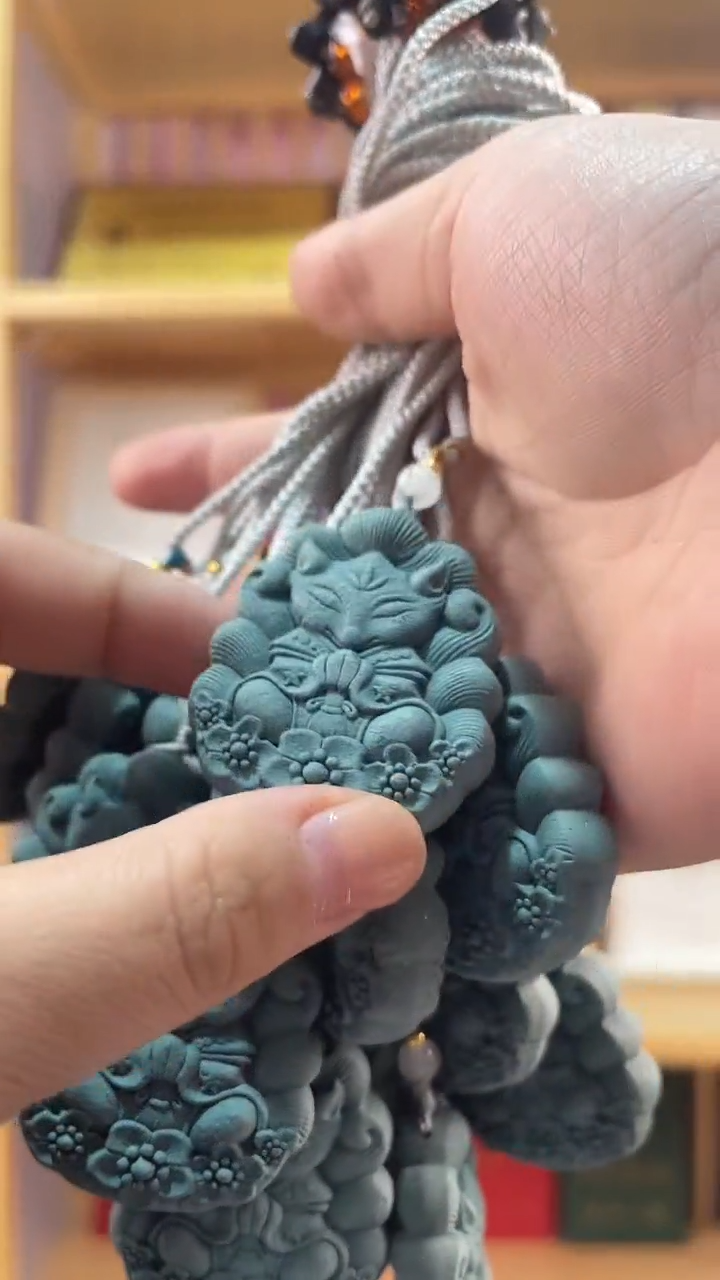 泥塑青柠半夏合香牌小狐仙