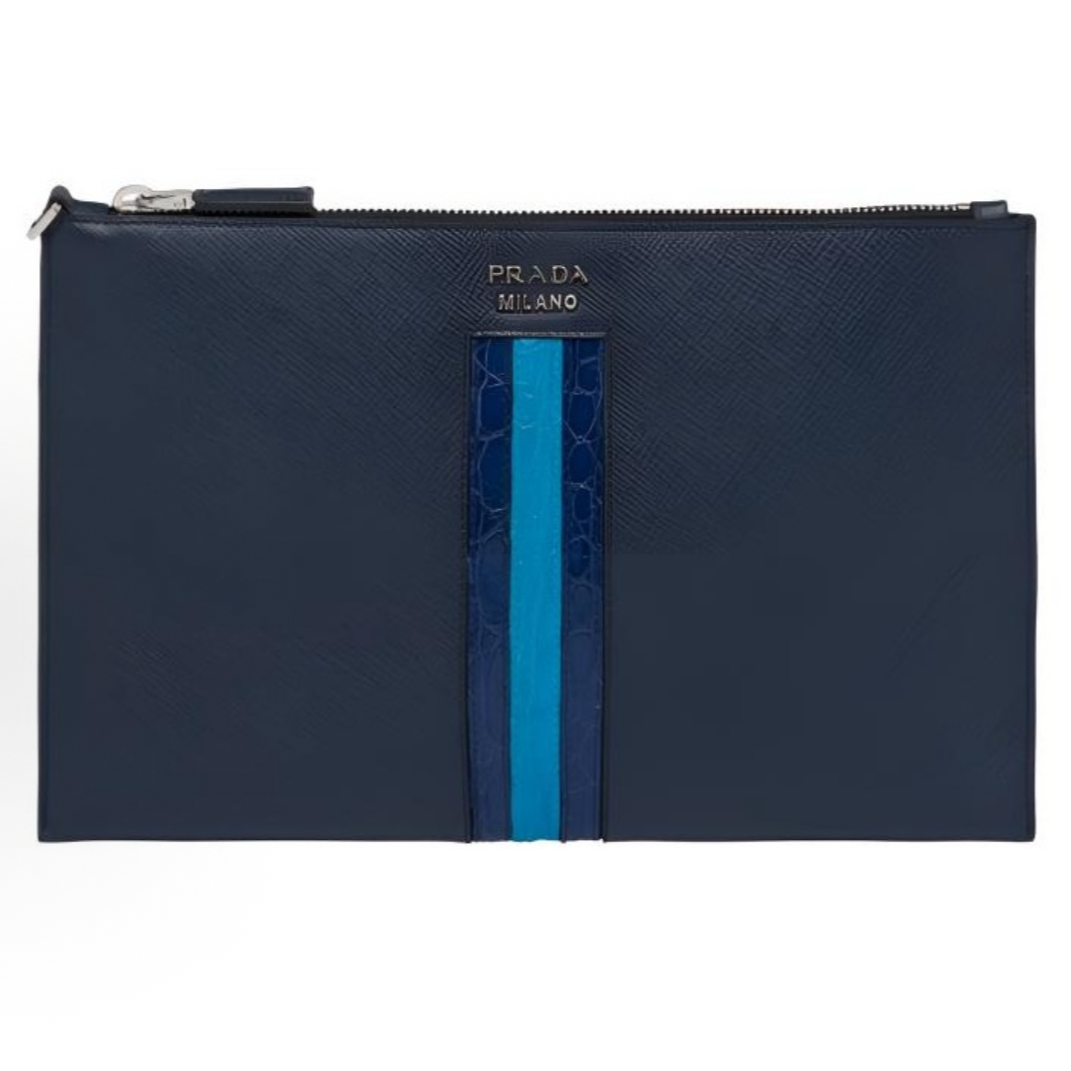 未使用 Prada/普拉达 Prada蓝色手拿包/C156