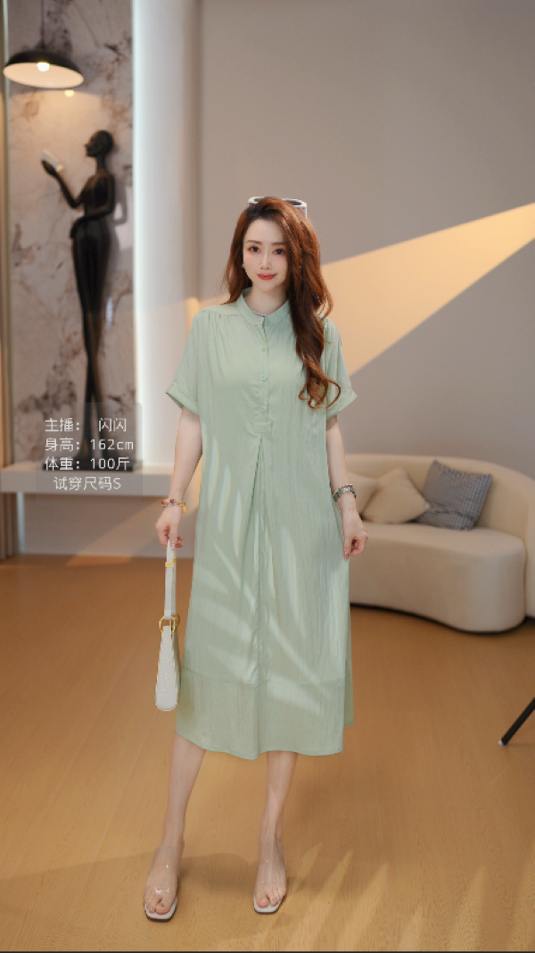 【桃桃】连衣裙2025年夏女新款高端收腰女神范赫本风中长裙Y0132