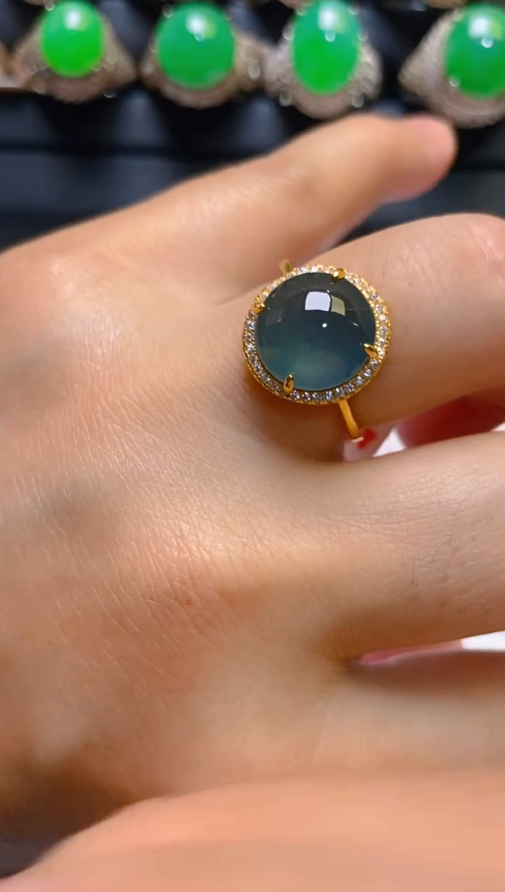 【闪购商品】翡翠耳饰银S925镶嵌天然A货翡翠1