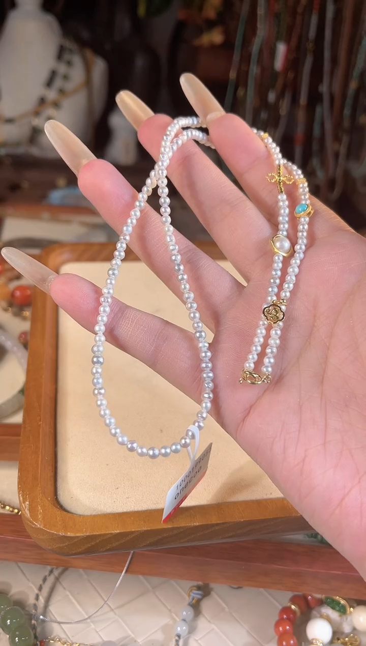 【闪购商品】淡水珍珠项链银S925镶嵌多样性发货其一