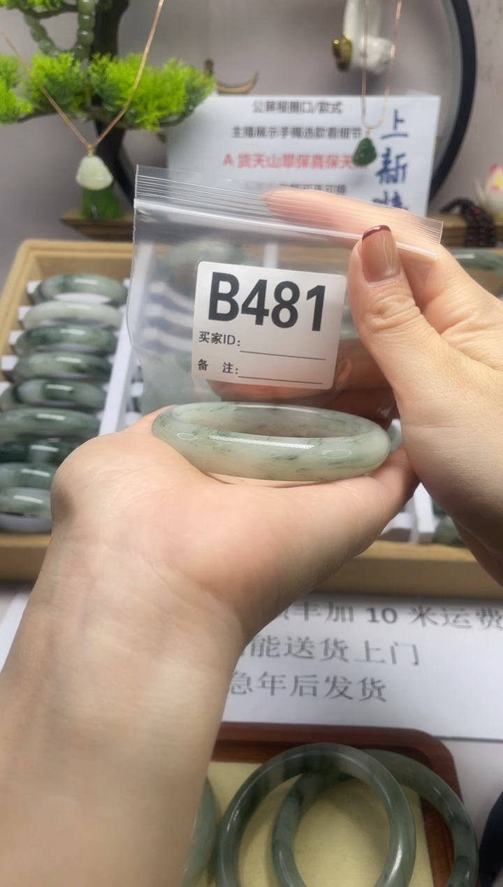 【闪购商品】石英质玉（天山翠）手镯未镶嵌b481