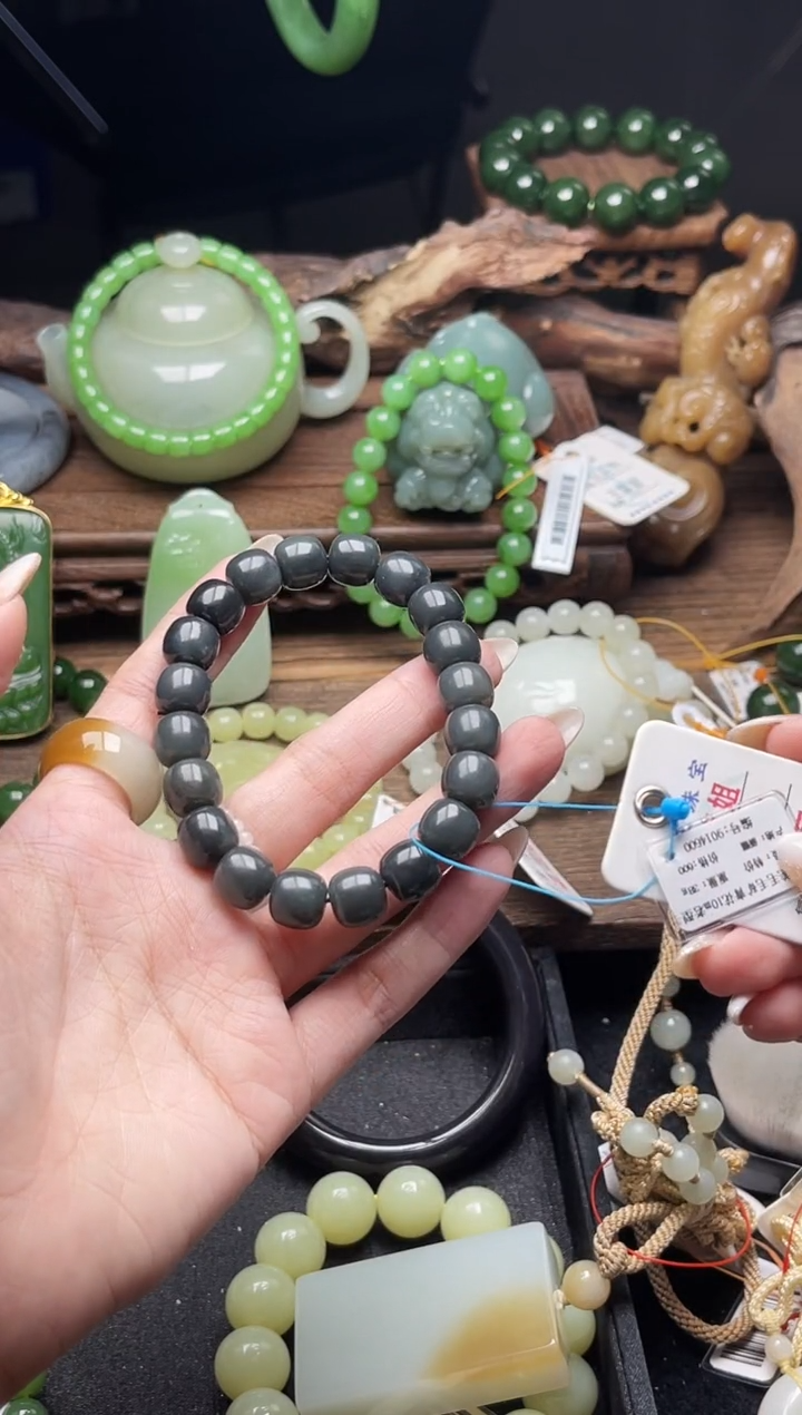 未镶嵌手串和田玉卡10若羌毛毛矿 老型9014600