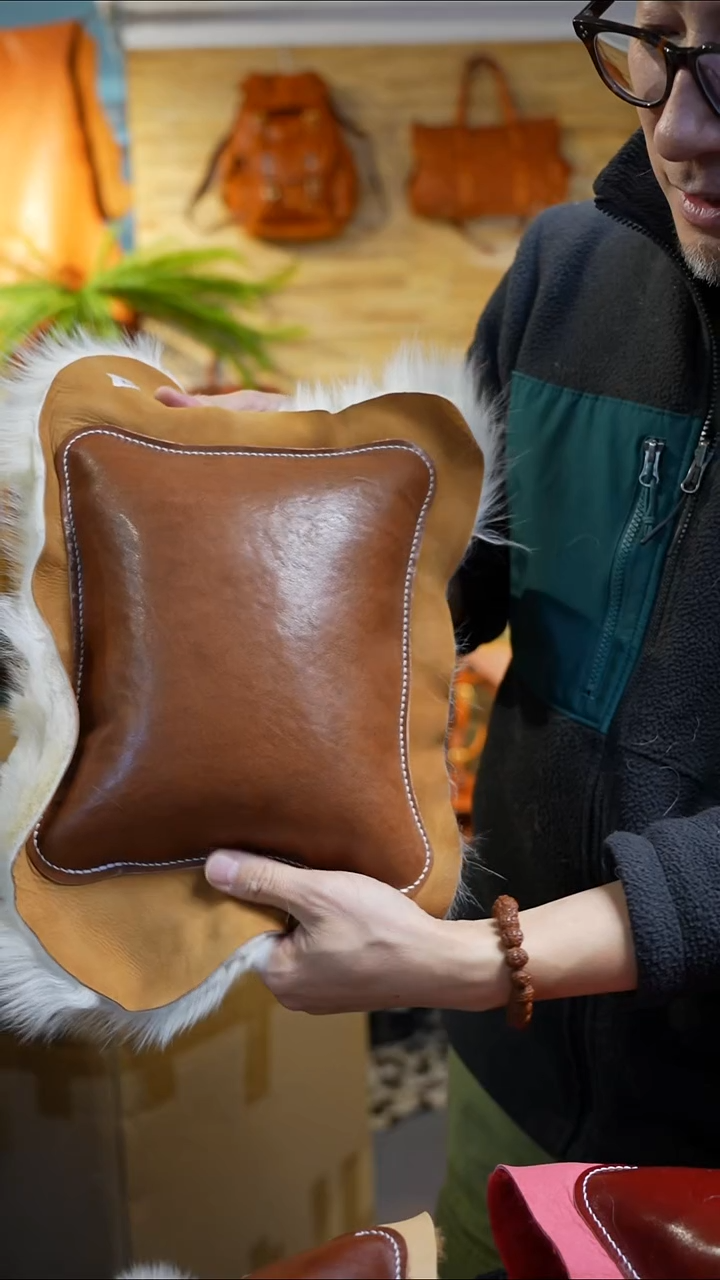 牛皮（革）真皮头枕  7号