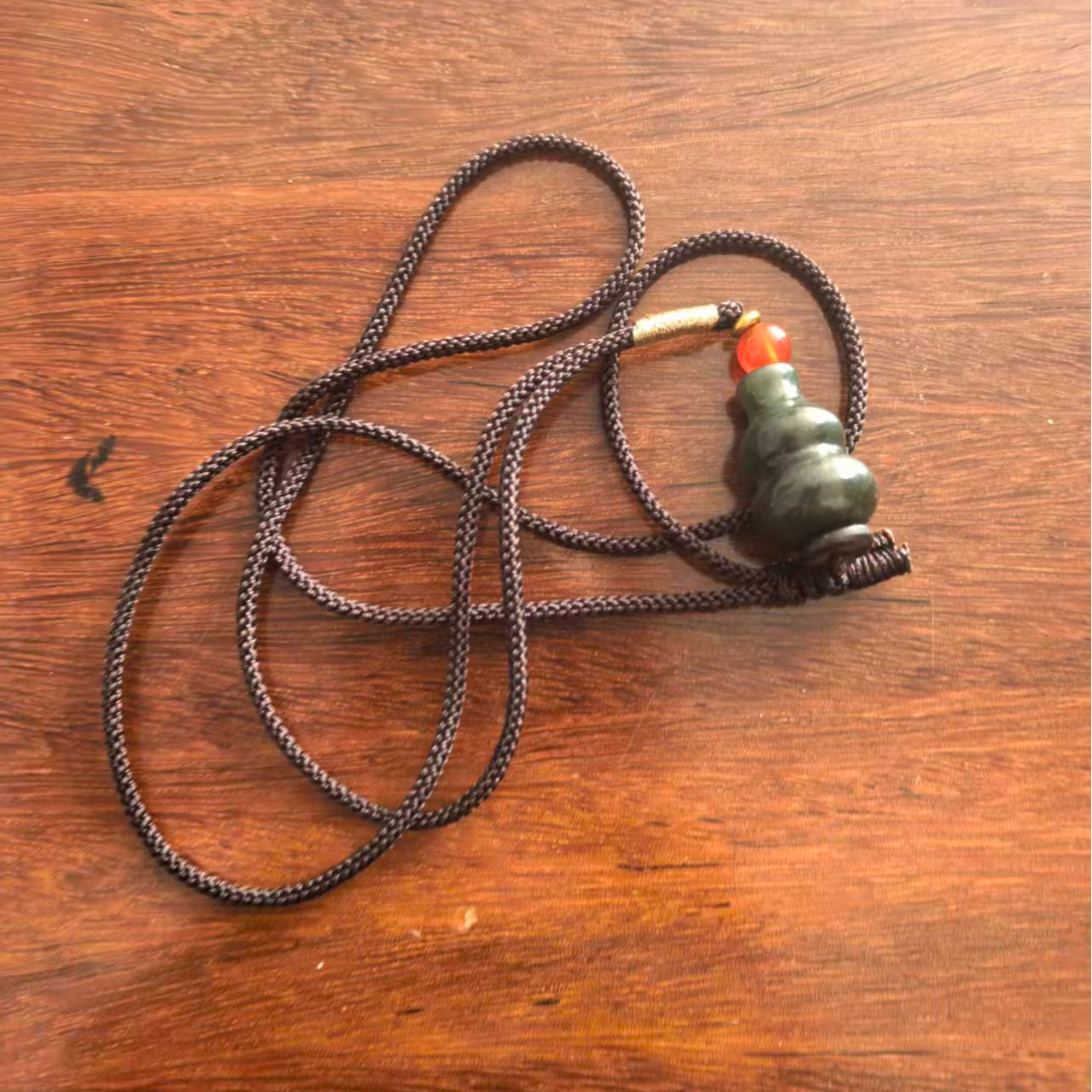 天然新疆和田玉青玉福禄双全葫芦吊坠男女适用时尚挂件