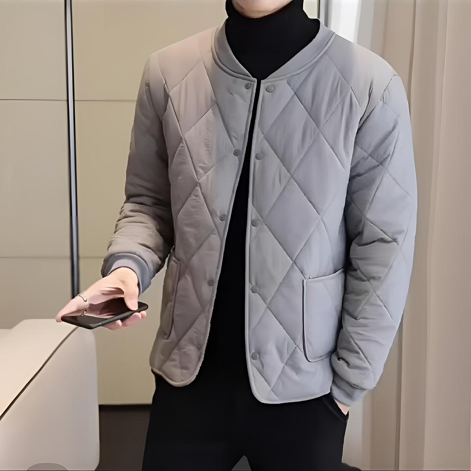 加绒内胆小袄男士休闲立领修身秋冬加厚保暖时尚保暖棉服棉衣外套