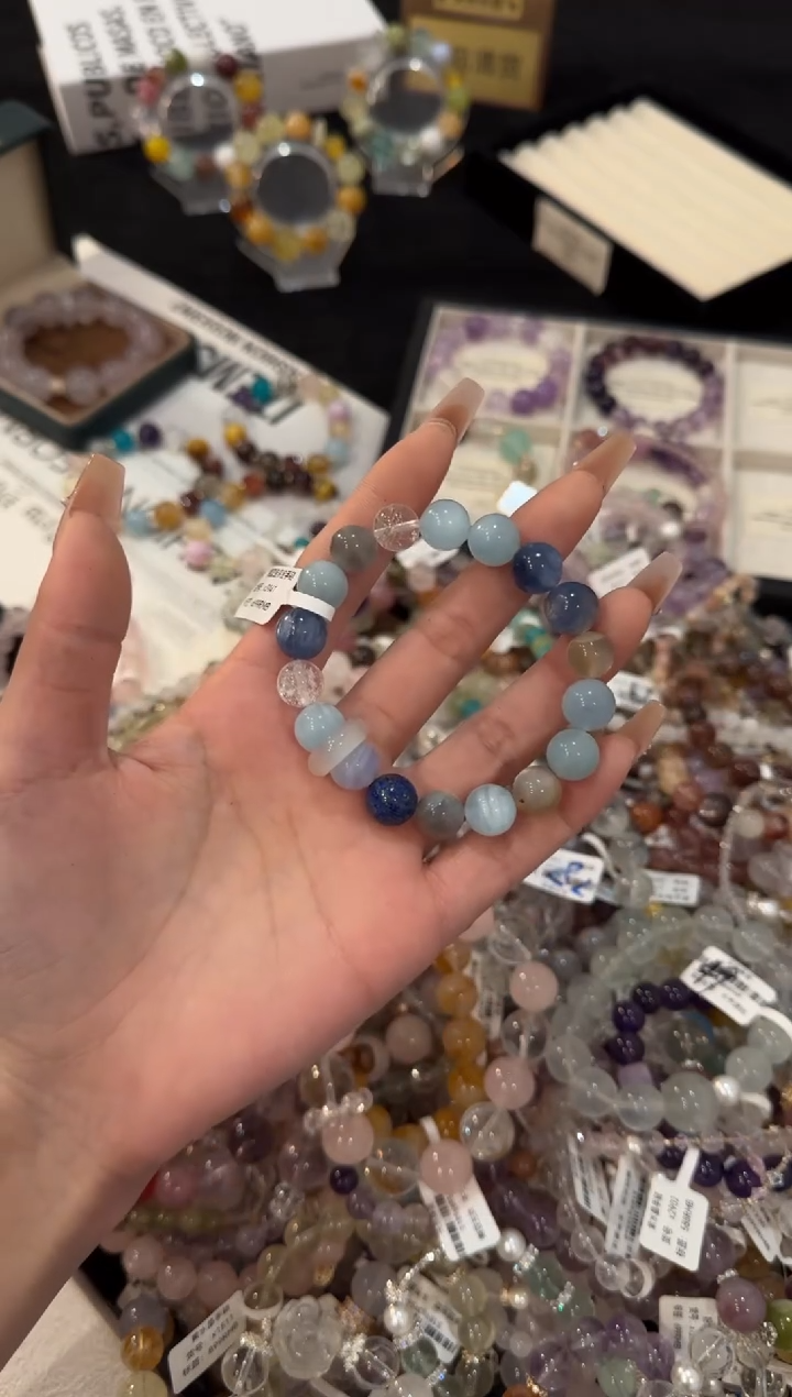 合金手链水晶海蓝宝多宝x3141