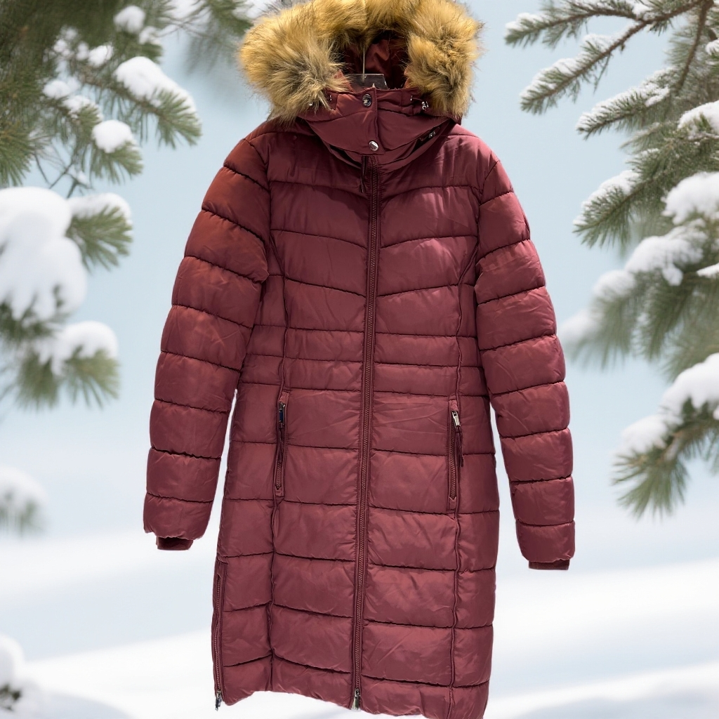 TOM连帽仙女风中长款女修身型户外过膝修身加厚棉服