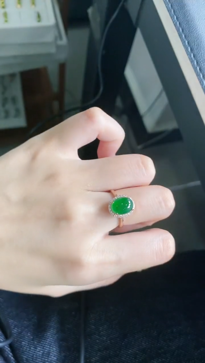 【闪购商品】翡翠戒指银S925镶嵌51511