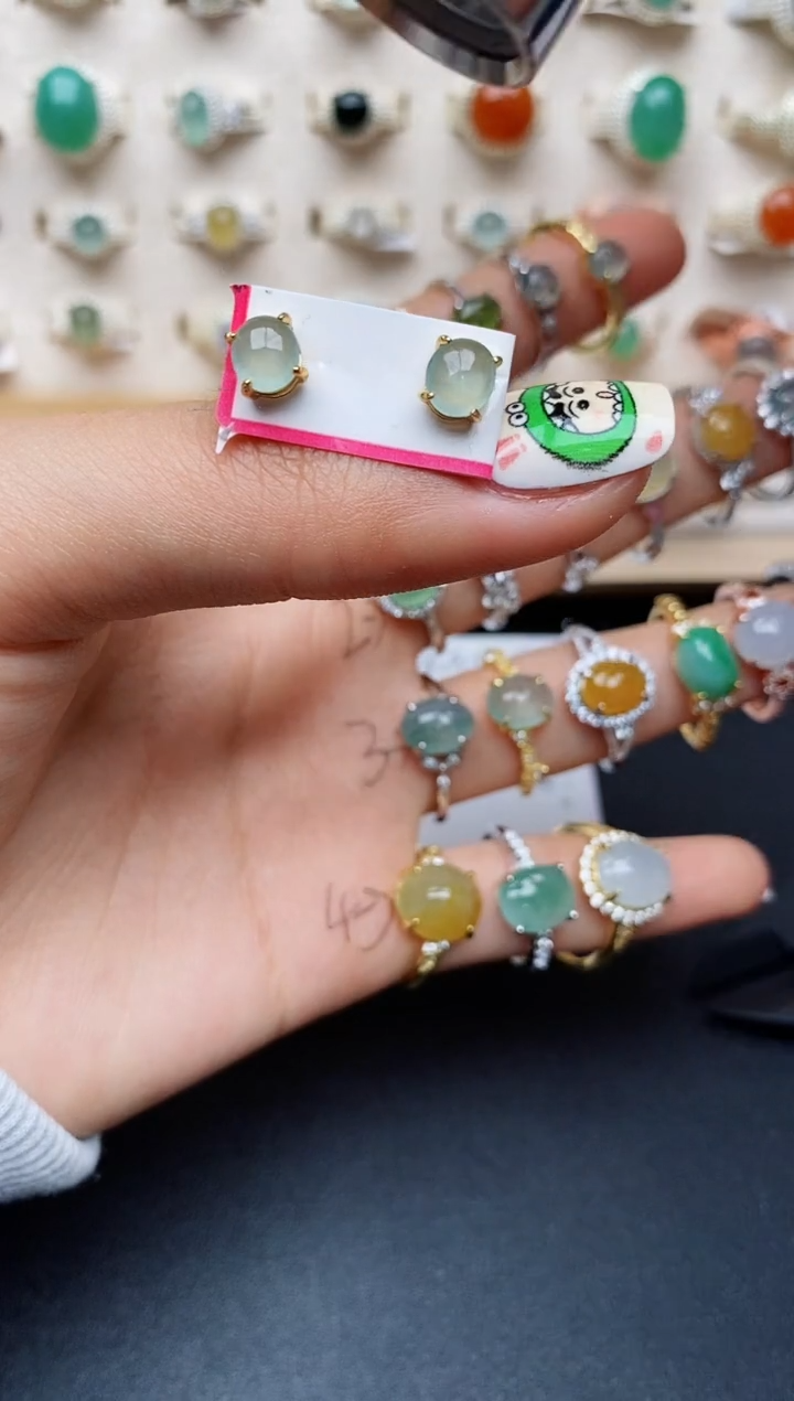 【闪购商品】翡翠戒指银S925镶嵌缅甸翡翠