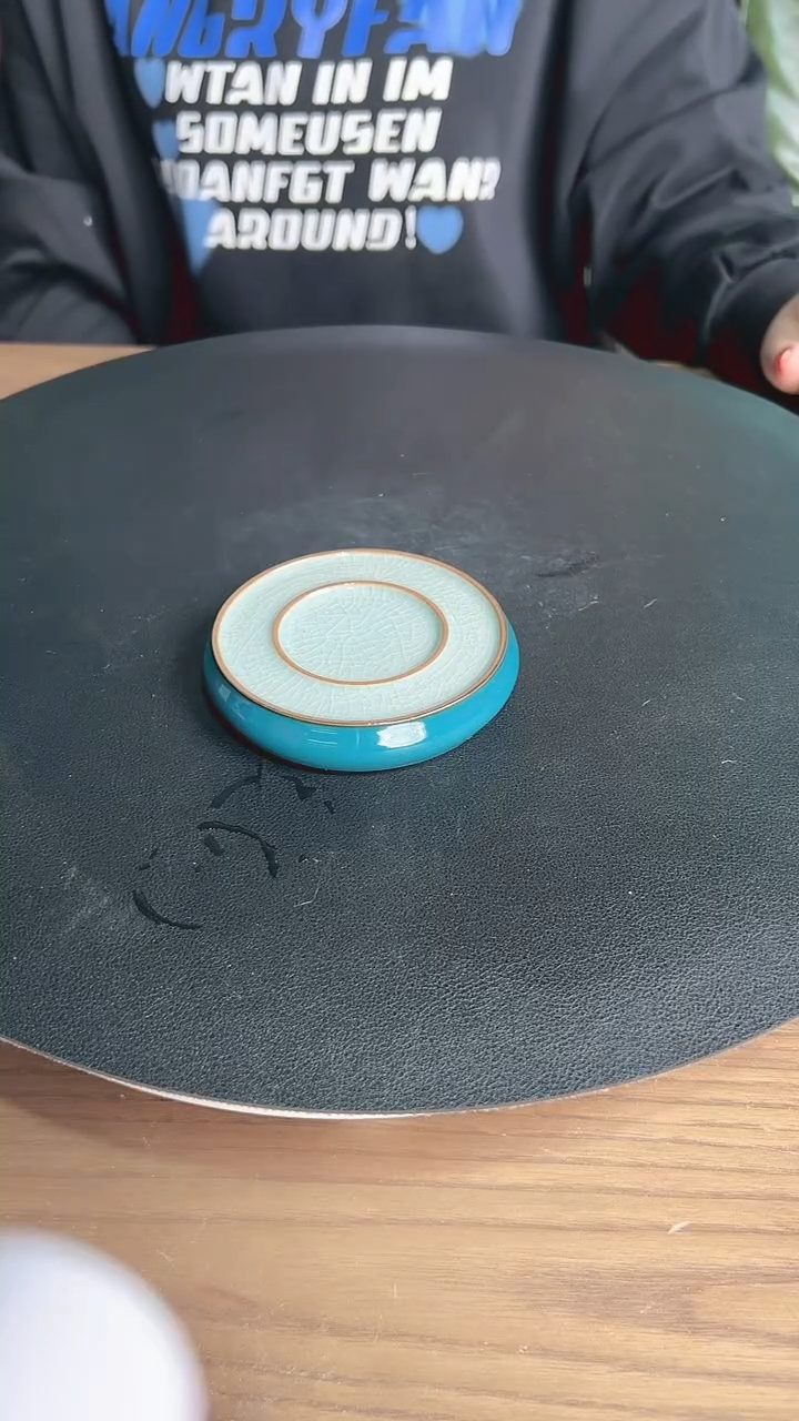 【闪购商品】杯一品德窑孔雀蓝盖置微瑕/介意勿拍