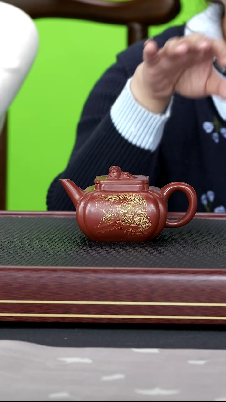 茶壶紫砂紫砂 96 观紫藏臻四方狮球 鸡血大红袍