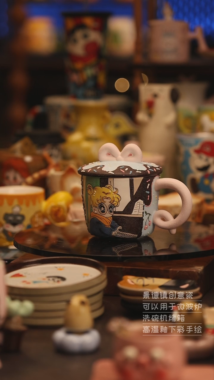 陶瓷景德镇可爱陶瓷釉下彩绘设计师款