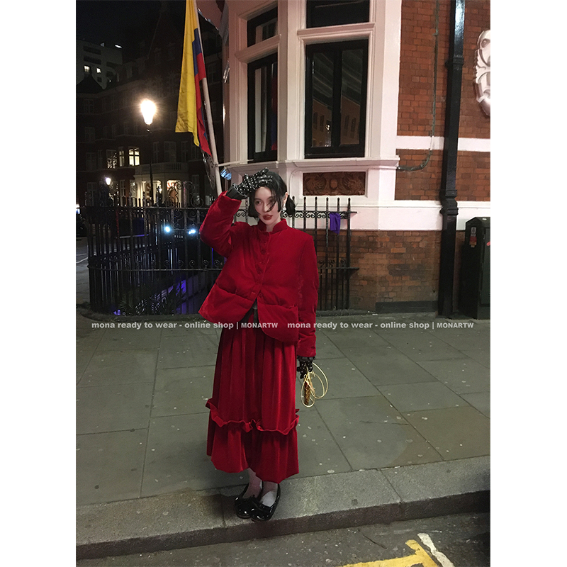 【Mona张绮贤 】MONA 90白鸭绒羽绒服 棉衣半裙女 O124A09840