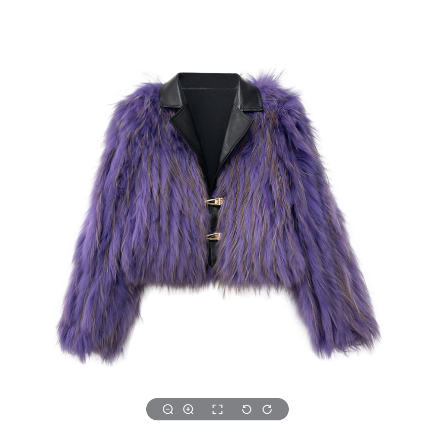 【no退no换】【冬暖秘境】车条貉子毛拼皮金属扣外套2380