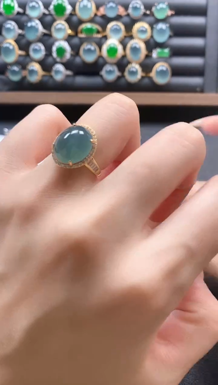 银S925镶嵌戒指翡翠51151