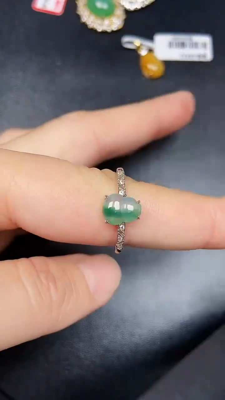 银S925镶嵌戒指翡翠2790