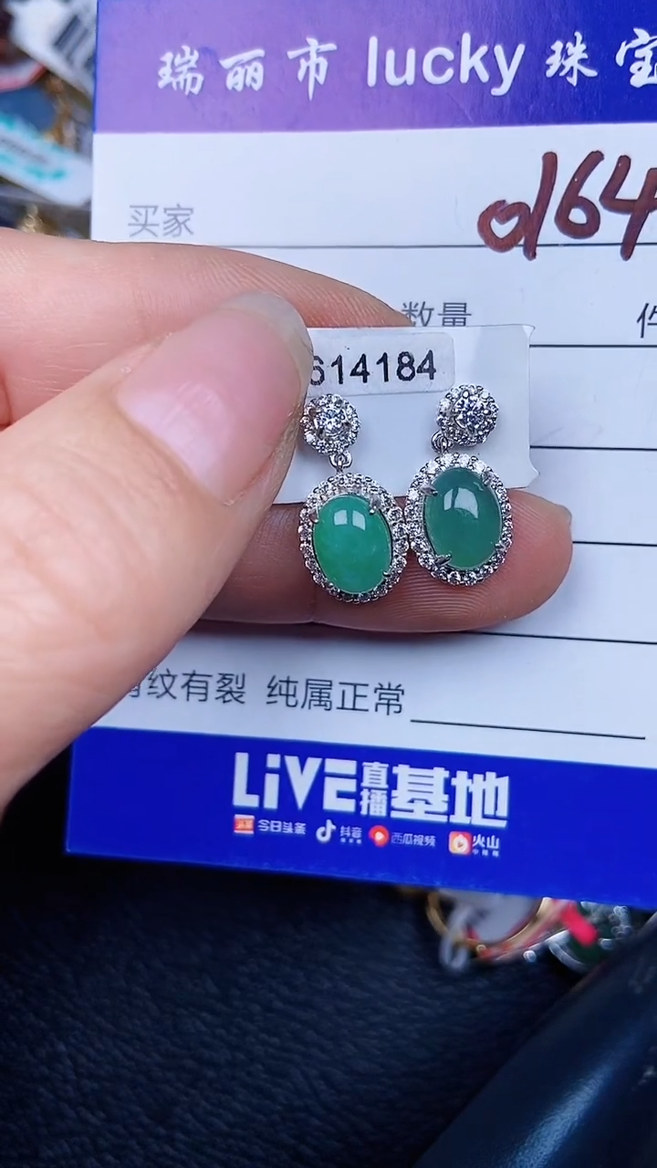 颈饰银S925镶嵌翡翠0164