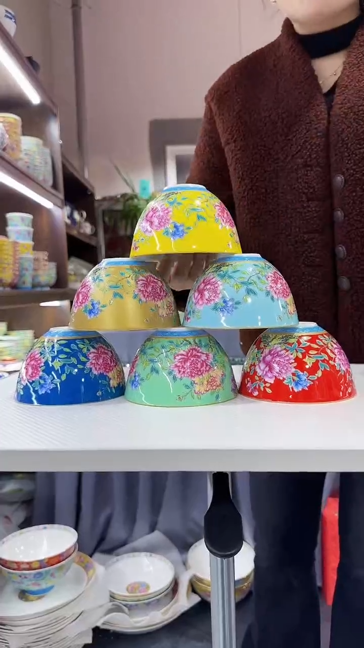 【闪购商品】瓷片5英寸莲子碗6个景德镇陶瓷