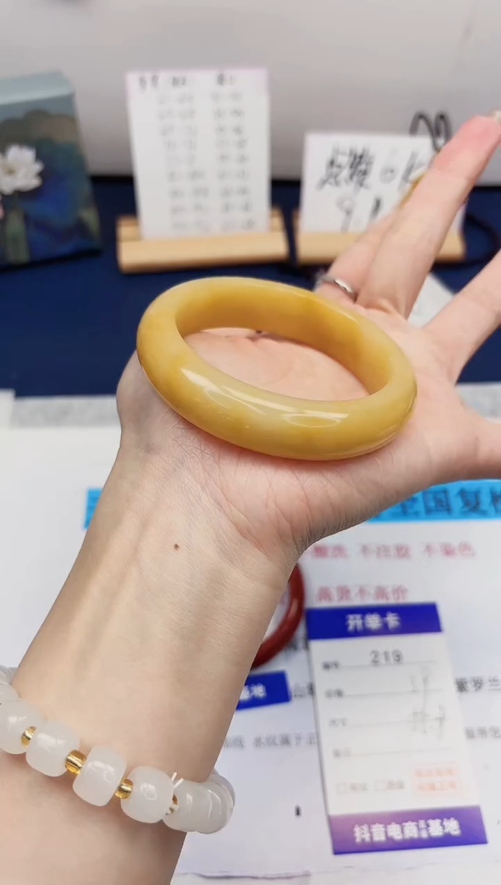 【闪购商品】石英质玉手镯未镶嵌219-财气镯-圈口55