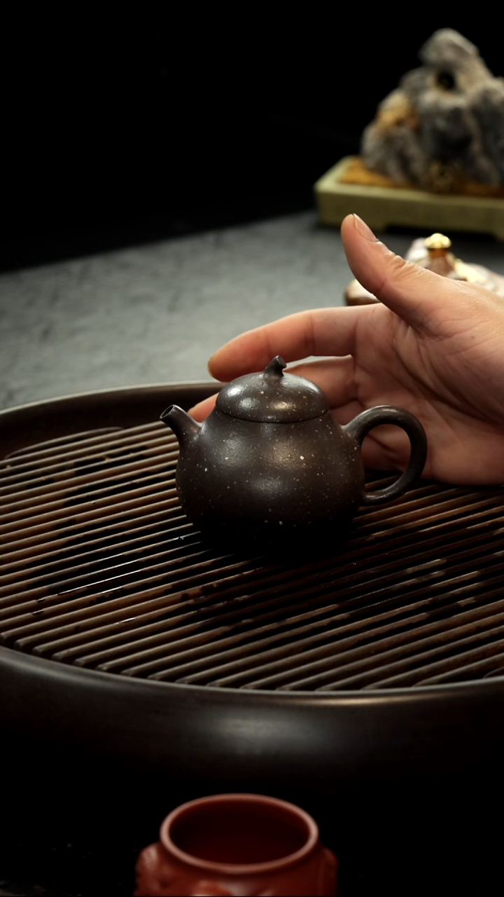 茶壶紫砂满天星 茄瓜壶