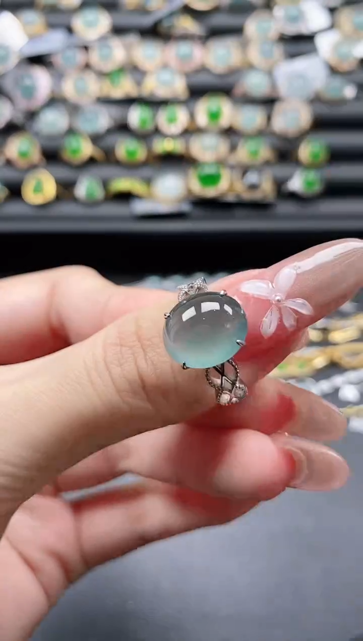 【闪购商品】翡翠戒指银S925镶嵌51151