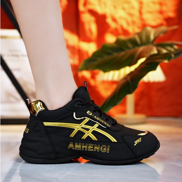 香港轻奢秋冬款情侣皮蓬鞋舒适时尚百搭男女同款老爹鞋zb