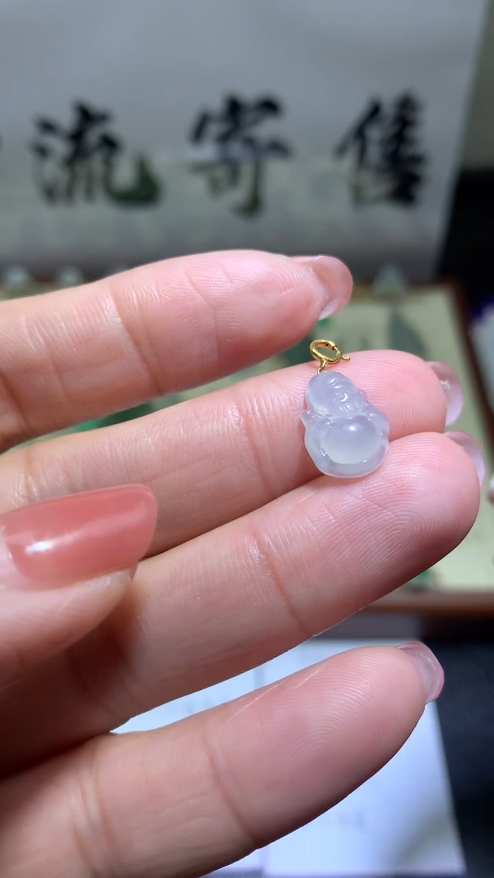 【闪购商品】翡翠颈饰18K金镶嵌0126天然翡翠缅甸A货