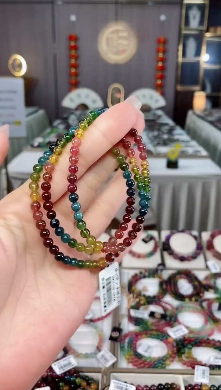 收藏级老矿碧玺三圈手串4.8mm+未镶嵌碧玺hon多样性发货一条