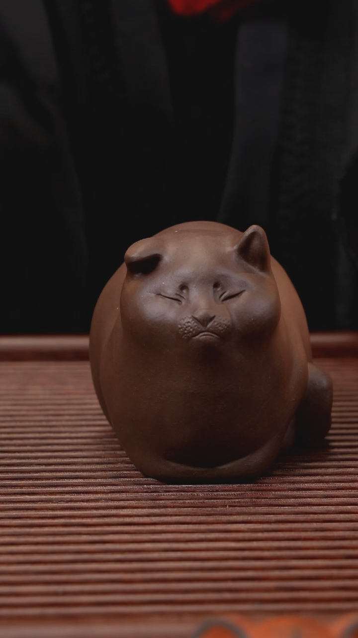 【闪购商品】紫砂茶宠紫泥胖猫
