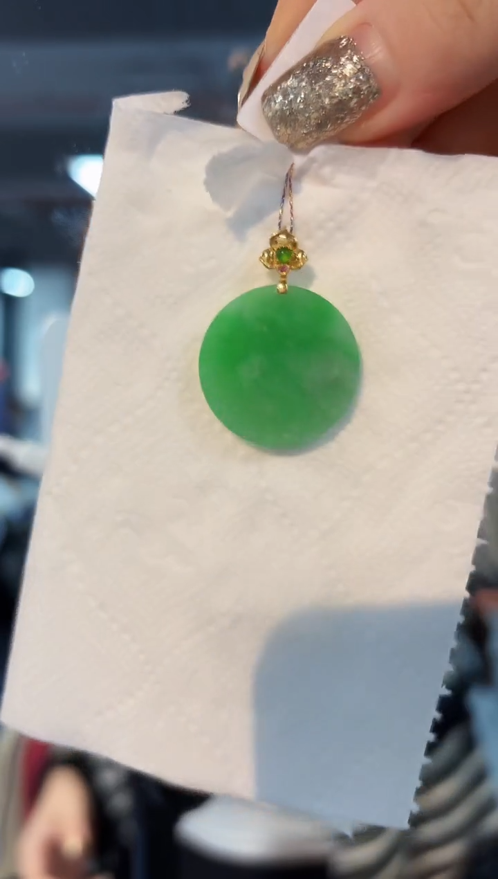 【闪购商品】翡翠颈饰18K金镶嵌缅料A货/支持复检/一件