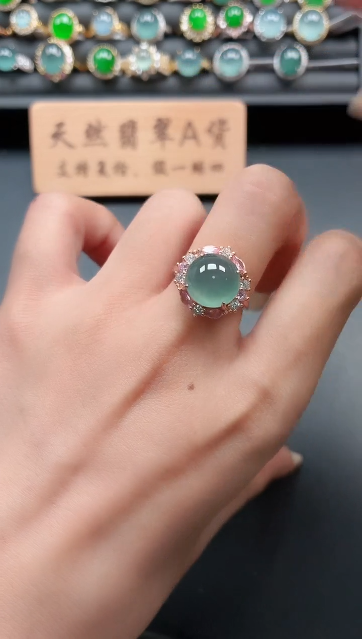 银S925镶嵌戒指翡翠111111111